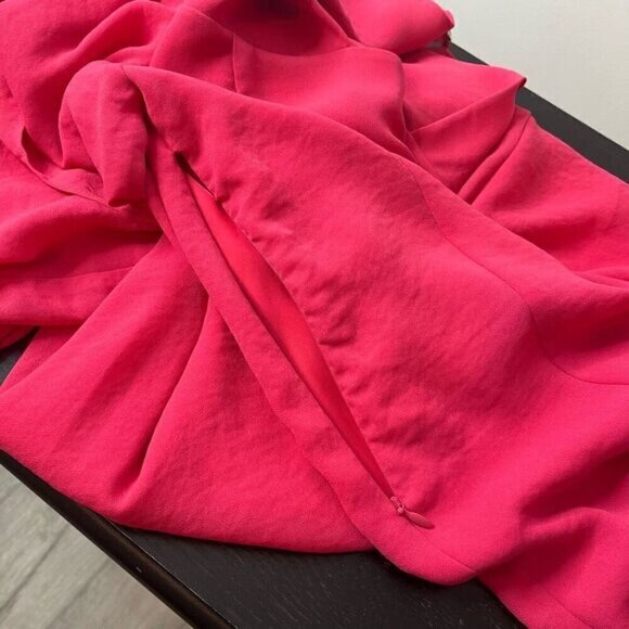 Lauren Vidal Women's Split Long Sleeve Mini A-Line Dress Pink Size Medium - Picture 11 of 13